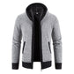 Men's Casual Solid Hooded Cardigan Jacket