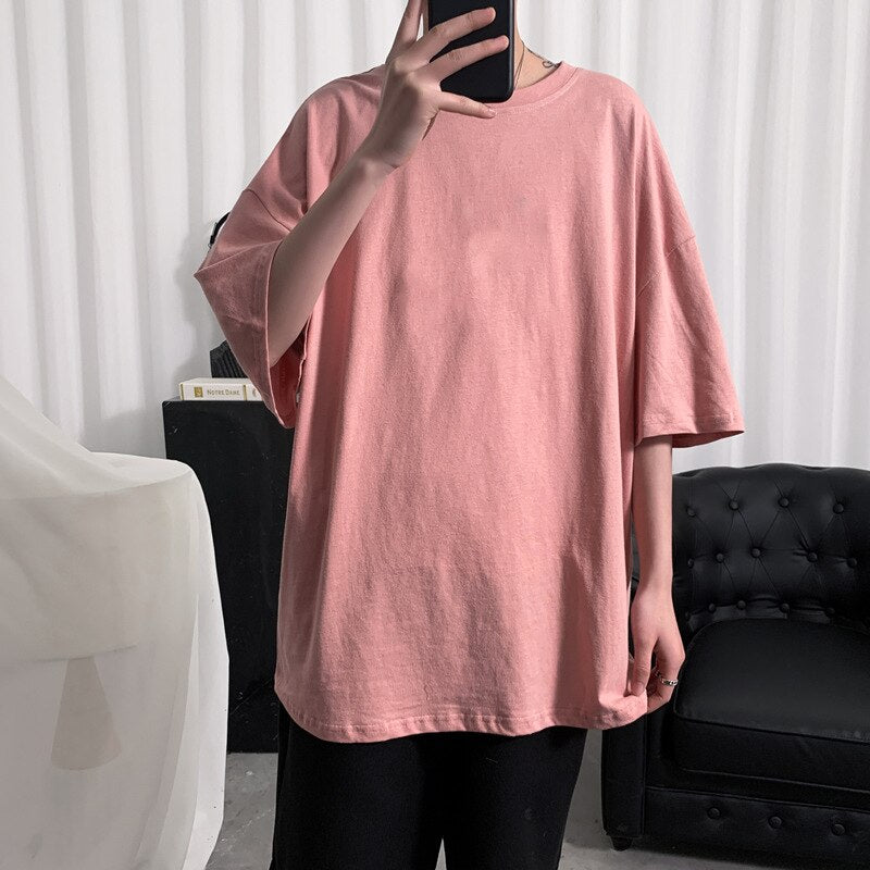 Oversized Cotton Solid T-Shirts For Men