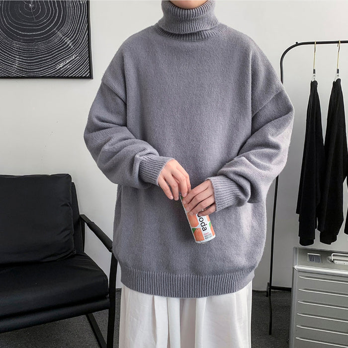 Men's Loose Fit Knitted Solid Pullover