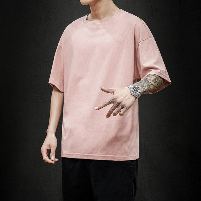 Solid Cotton O-Neck T-Shirt For Men