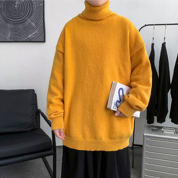 Men's Loose Fit Knitted Solid Pullover