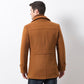Men's Slim Comfortable V-Neck Solid Warm Coat