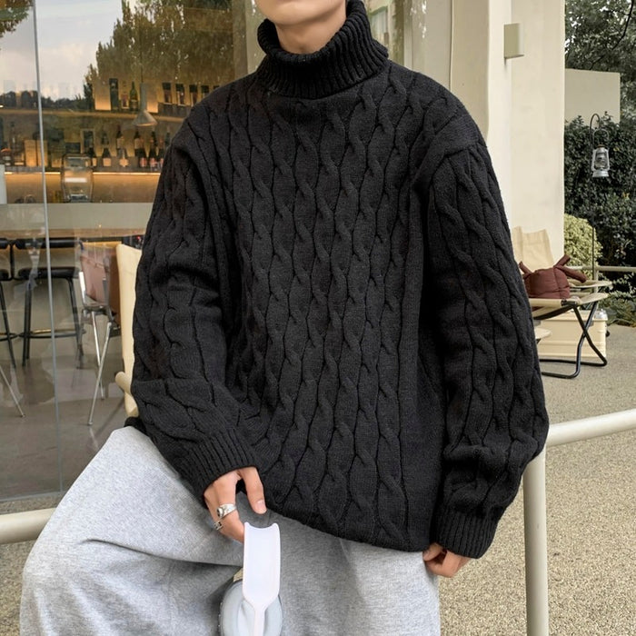 Men's Thick Warm Loose Solid Pullover